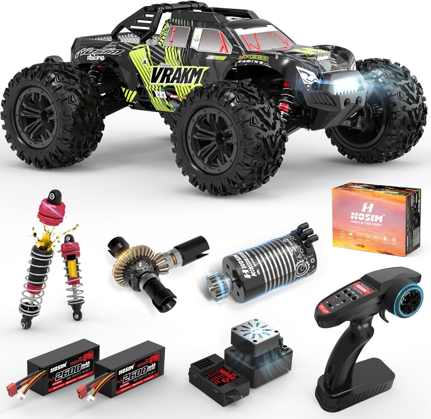 Rc Hobby Grade Monster Truck - Yetişkinler İçin Fırçasız RC Araba, 1/10
